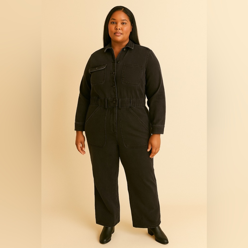 Universal Thread Black Denim Overalls